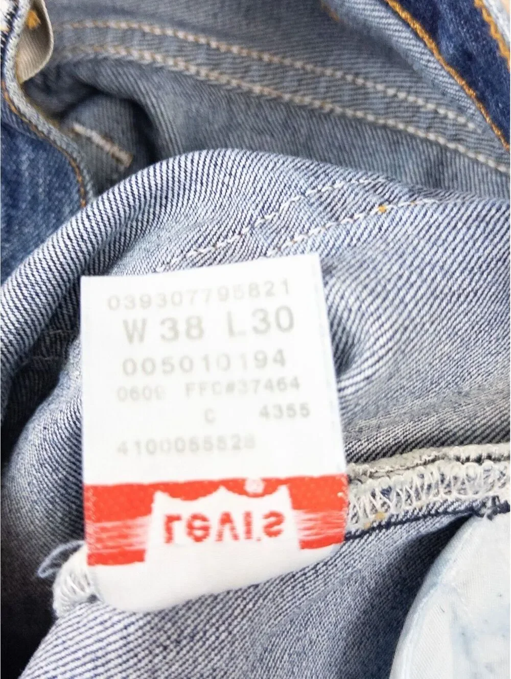 Levi's Y2K 501 Original Straight Leg Blue Jeans Size 38x30